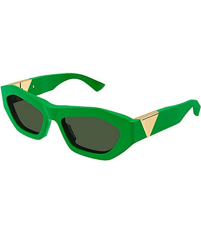 Bottega Veneta Women's New Triangle Acetate 54mm Rectangle Sunglasses