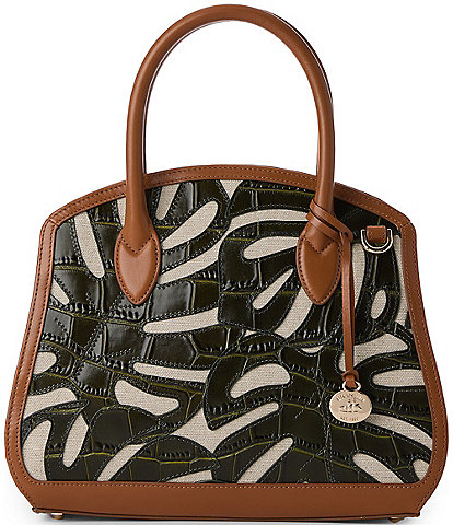 BRAHMIN Abrigado Collection Cacti Green Rosetta Satchel Bag