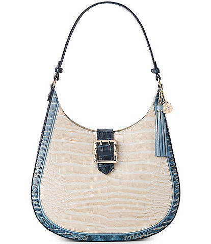 BRAHMIN Acoustic Collection Mindful Grey Fallon Hobo Shoulder Bag