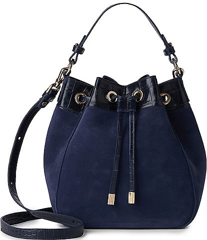 BRAHMIN Angora Collection Navy Melinda Bucket Bag