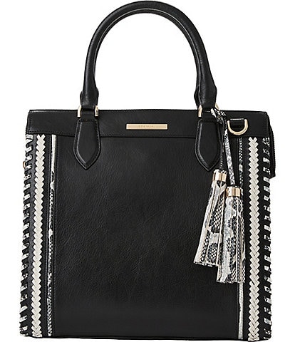 BRAHMIN Blazer Collection Black Caroline Satchel Bag
