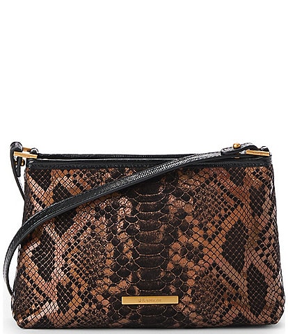 BRAHMIN Bronze Captivate Collection Lorelei Snake Embossed Shoulder Bag