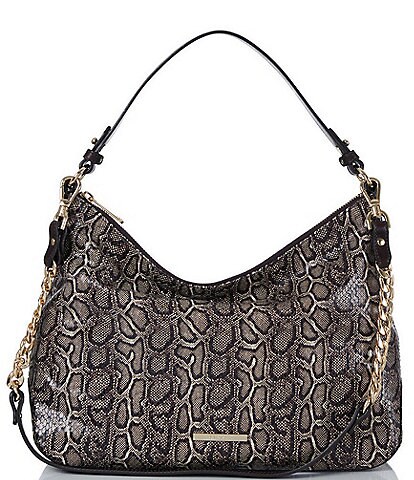 BRAHMIN Caswell Collection Heather Animal Print Leather Shoulder Bag