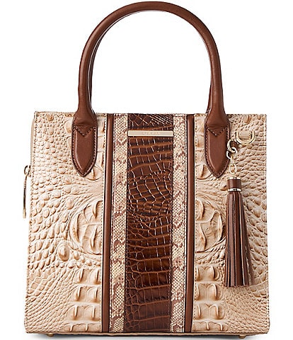 BRAHMIN Contour Pecan Ambrose Melbourne Small Caroline Satchel Bag