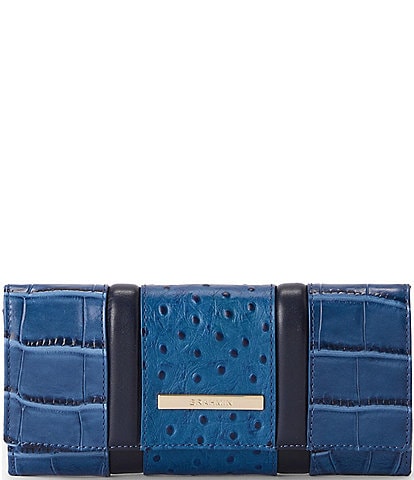 BRAHMIN Cordelia Retro Blue Skye Trifold Wallet