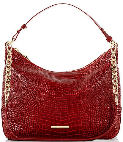 BRAHMIN Glissandro Collection Heather Red Leather Shoulder Bag
