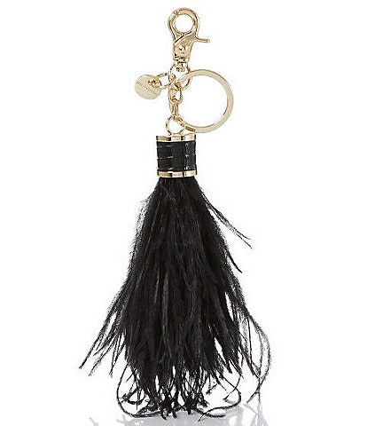 BRAHMIN Large Arabesque Feather Tassel Keychain