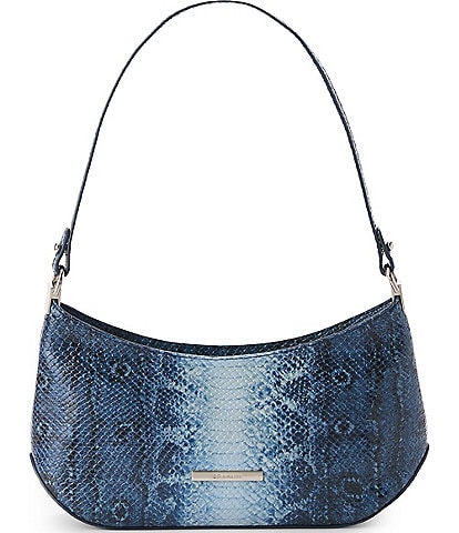 BRAHMIN Lilibeth Vintage Indigo Quartzite Collection Snake Embossed Shoulder Bag