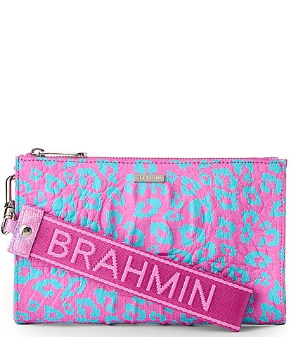 BRAHMIN Luxe Leisure Collection Adia Leopard Print Wristlet
