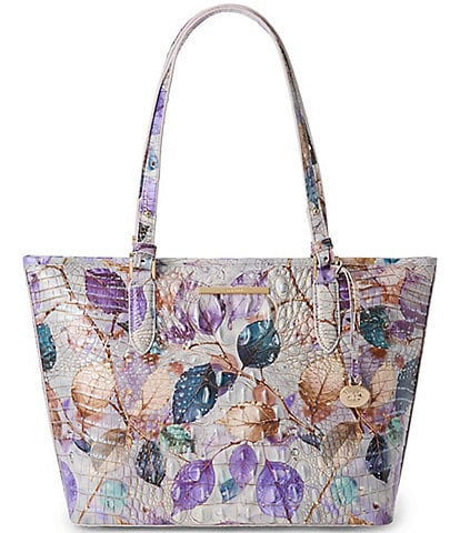 BRAHMIN Melbourne Collection Asher Frosted Leaf Medium Tote Bag