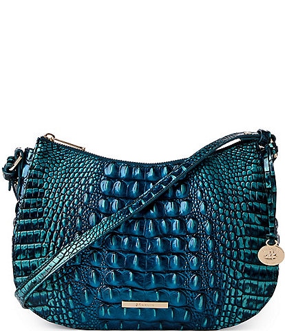 BRAHMIN Melbourne Collection Blue Patina Shayna Crossbody Bag