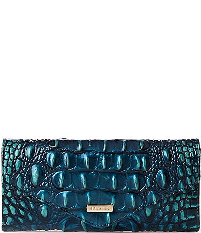 BRAHMIN Melbourne Collection Blue Patina Veronica Wallet