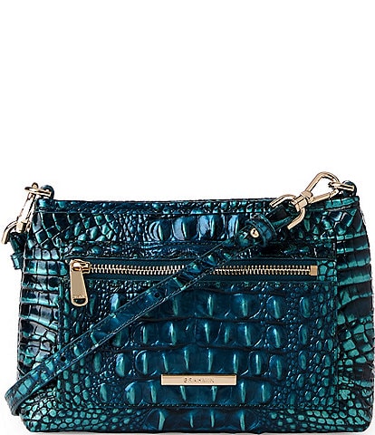 BRAHMIN Melbourne Collection Blue Patina Vida Crossbody Bag