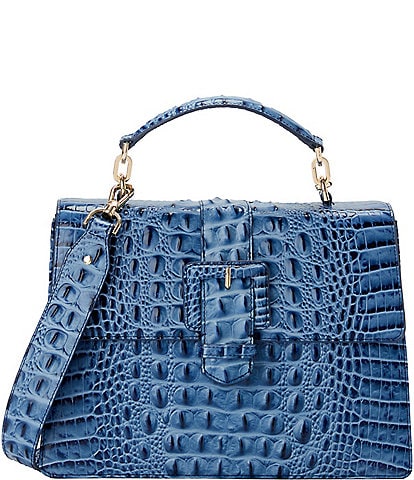 BRAHMIN Melbourne Collection Blue Serenade Hallie Satchel Bag