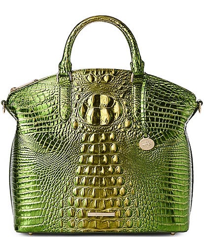 BRAHMIN Melbourne Collection Cacti Green Large Duxbury Satchel Bag
