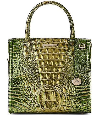 BRAHMIN Melbourne Collection Cacti Green Small Caroline Satchel Bag