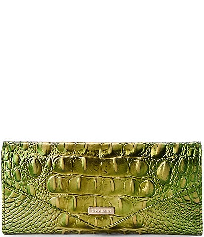 BRAHMIN Melbourne Collection Cacti Green Veronica Trifold Wallet