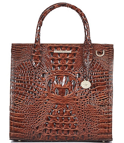 BRAHMIN Melbourne Collection Caroline Crocodile-Embossed Satchel Bag