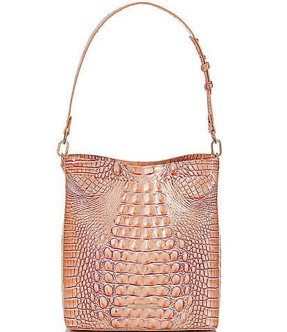 BRAHMIN Melbourne Collection Apricot Rose Celina Bucket Bag