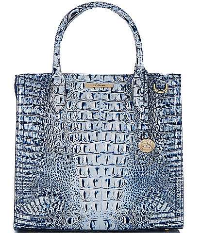 BRAHMIN Melbourne Collection Coastal Blue Caroline Satchel Bag