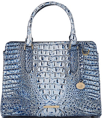 BRAHMIN Melbourne Collection Coastal Blue Small Finley Carryall Satchel Bag