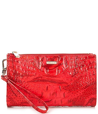 BRAHMIN Melbourne Collection Daisy Red Flare Wristlet