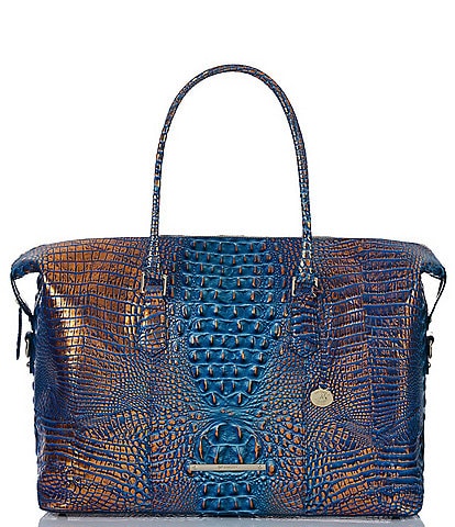 BRAHMIN Melbourne Collection Deep Azure Duxbury Leather Weekender Bag