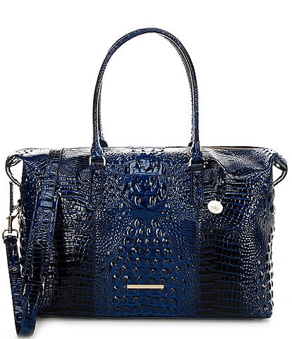 BRAHMIN Melbourne Collection Duxbury Crocodile-Embossed Weekender Bag