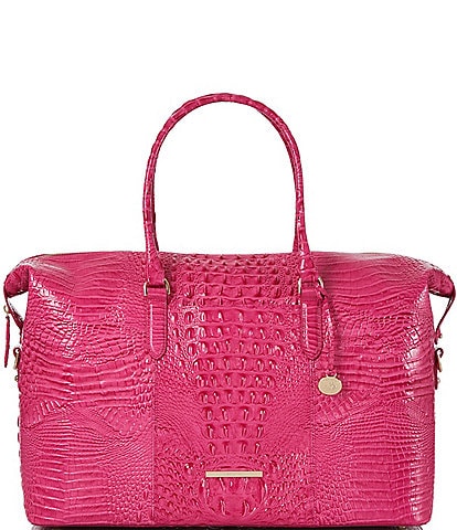 BRAHMIN Melbourne Collection Paradise Pink Duxbury Leather Weekender Bag