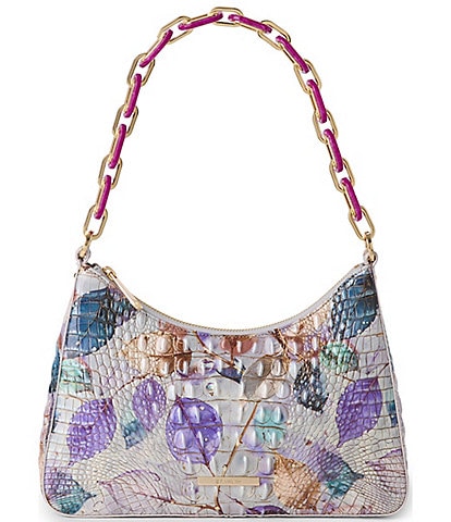 BRAHMIN Melbourne Collection Esme Frosted Leaf Mod Chain Shoulder Bag