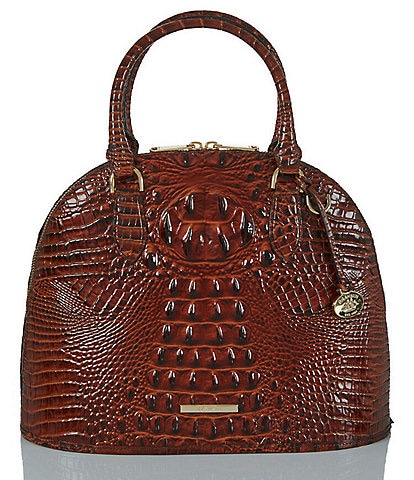 BRAHMIN Ombre Melbourne Collection Small Finley Toasted Almond Satchel Bag
