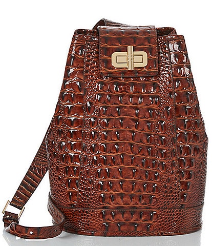 Vtg Dillards Genuine Leather Handbag Women Ivory Weave Brown Purse