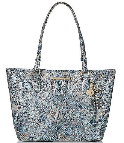 BRAHMIN Melbourne Collection Icy Python Medium Asher Immersive Tote Bag
