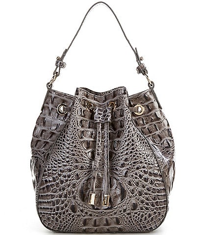 BRAHMIN Melbourne Collection Melinda Charcoal Bucket Bag