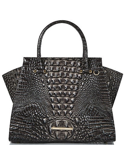 BRAHMIN Melbourne Collection Nocturnal Priscilla Leather Satchel Bag