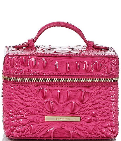 BRAHMIN Melbourne Collection Paradise Pink Small Charmaine Travel Leather Makeup Bag