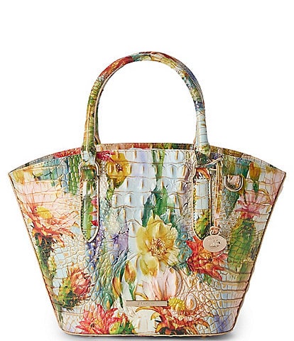 BRAHMIN Melbourne Collection Succulent Bloom Jenny Satchel Bag