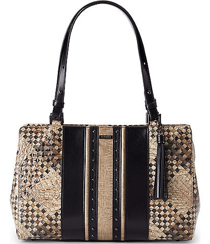 BRAHMIN Melbourne Collection Taupe Fields Josette Tote Bag