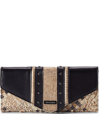 BRAHMIN Melbourne Collection Taupe Fields Veronica Trifold Wallet