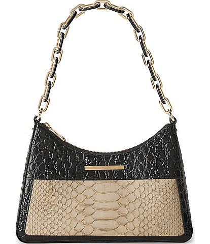 BRAHMIN Mod Esme Breckenridge Collection Multi Croc Snake Embossed Shoulder Bag