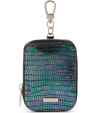 BRAHMIN Multi Symphonic Collection Katelynn Foiled Lizard Keychain Pouch