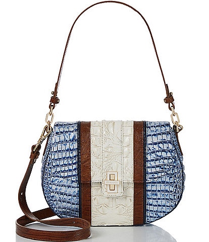 BRAHMIN Odysea Collection Coastal Blue Cynthia Shoulder Bag