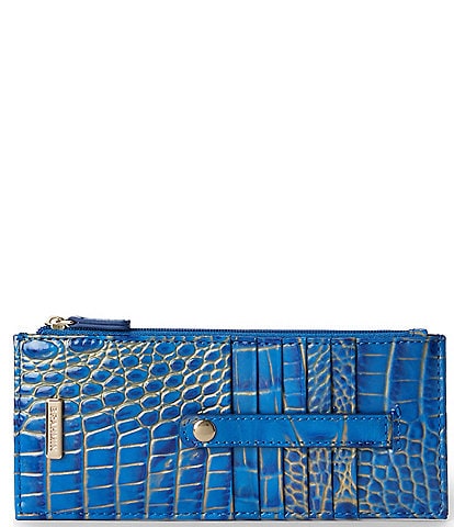 BRAHMIN Ombre Melbourne Collection Electric Indigo Credit Card Wallet