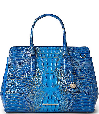 BRAHMIN Ombre Melbourne Collection Electric Indigo Finley Carryall Satchel Bag