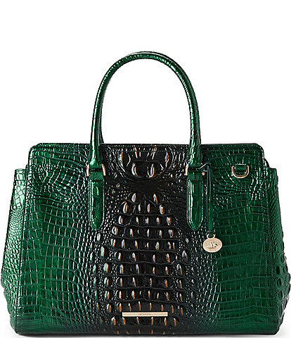 BRAHMIN Ombre Melbourne Collection Evergreen Finley Carryall Satchel Bag