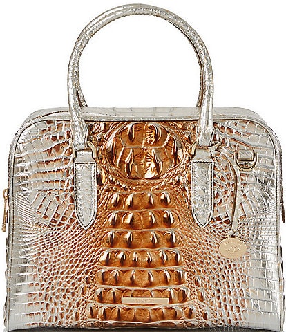BRAHMIN Ombre Melbourne Collection Metallic Macchiato Marissa Leather Satchel Bag