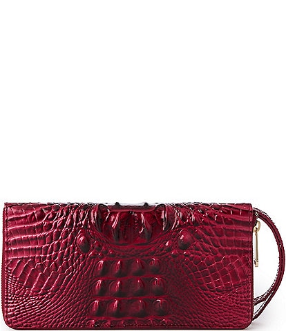 BRAHMIN Ombre Melbourne Collection Merlot Skyler Travel Wallet