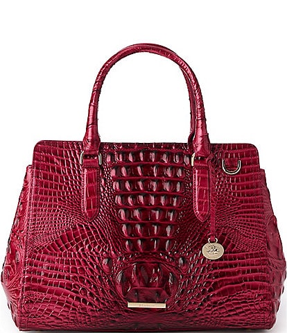 BRAHMIN Ombre Melbourne Collection Merlot Small Finley Satchel Bag