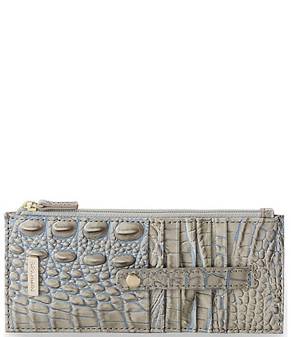 BRAHMIN Ombre Melbourne Collection Mindful Grey Credit Card Wallet
