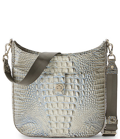 BRAHMIN Ombre Melbourne Collection Mindful Grey Leia Crossbody Bag